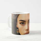 Set junger wunderschöner amerikanischer Frauen Kaffeetasse (Vorderseite Links)