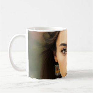 Set junger wunderschöner amerikanischer Frauen Kaffeetasse
