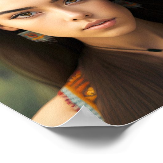 Set junger wunderschöner amerikanischer Frauen Poster (Ecke)