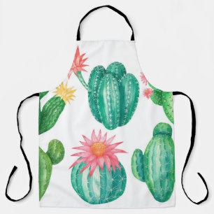 Set Kakteen mit Blume. Abgeschiedene Elemente auf Schürze