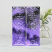 Set-Karten für die spirituelle Lila Wasserfarbe Einladung (Stehend Vorderseite)