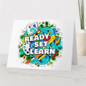 Set lernen - Lehrer und Schüler zurück zur Schule Karte (Vorderseite)