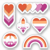 Set lesbischer Stolzdesigns Aufkleber (Vorderseite)