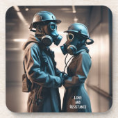 Set "Liebe UND RESISTENZ" von 6 Getränkeuntersetzer (Vorderseite)