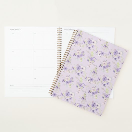 Set lila Blumenmuster winzige Blume Planer (Anzeige)
