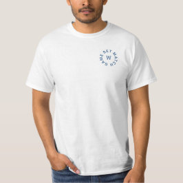 Set Match Blue Monogram Mens Tennis Whites T-Shirt