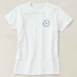 Set Match Blue Monogram Womens Tennis Whites T-Shirt