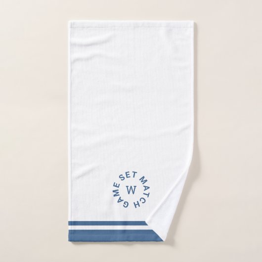 Set Match Monogram Blue Stripe Tennis Handtuch (Handtuch)