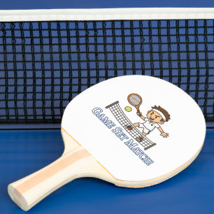 Set Match Tennis Cartoon Design Tischtennis Schläger