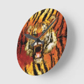 Set Me Free Tiger Round Clock Runde Wanduhr (Winkel)