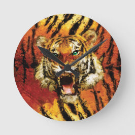 Set Me Free Tiger Round Clock Runde Wanduhr