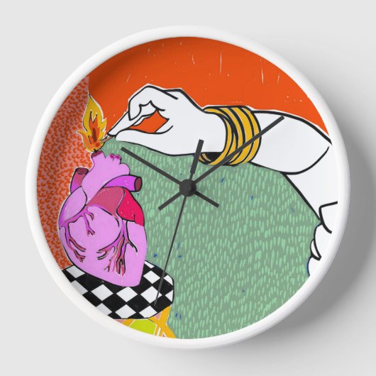 Set mein Herz am Feuer Uhr (Vorderseite)