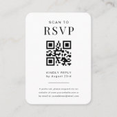 Set mit 100 eleganten QR-Code-Hochzeitswebsite-Kar Visitenkarte (Vorderseite)