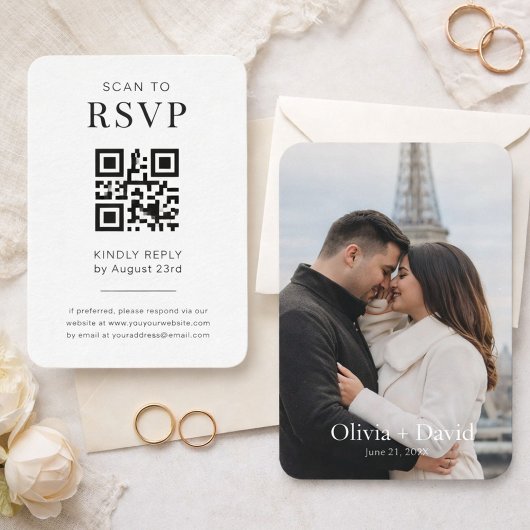 Set mit 100 eleganten QR-Code-Hochzeitswebsite-Kar Visitenkarte