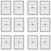Set mit 12 Personalisierten Badezimmerkennzeichen  Aufkleber (Vorderseite)