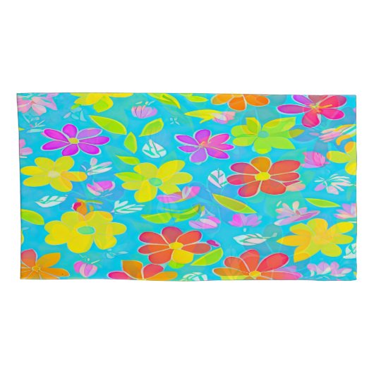 Set mit Blumenbeet Kissenbezug (Rückseite-Rechts)