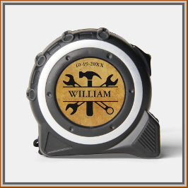 Set mit dem Namen des Leather Textools Maßband