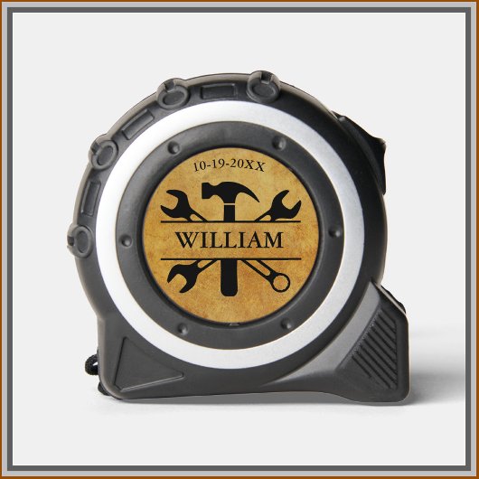 Set mit dem Namen des Leather Textools Maßband