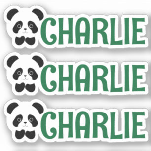 Set mit drei personalisierten Namensetiketten für Aufkleber