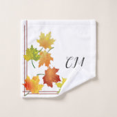 Set mit Eckrahmen zur Herbstzeit (Waschlappen)