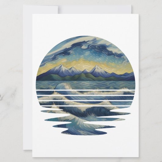 Set mit Gemälden im Van Gogh-Stil, das Meer bei So Karte (Vorderseite)