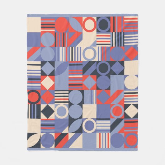 Set mit geometrischen Retroabdeckung. Bauhaus Retr Fleecedecke (Vorderseite)