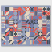 Set mit geometrischen Retroabdeckung. Bauhaus Retr Geschenkpapier (Flach)