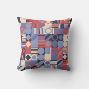 Set mit geometrischen Retroabdeckung. Bauhaus Retr Kissen