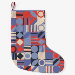 Set mit geometrischen Retroabdeckung. Bauhaus Retr Kleiner Weihnachtsstrumpf
