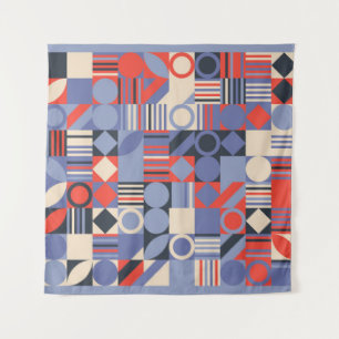 Set mit geometrischen Retroabdeckung. Bauhaus Retr Wandteppich