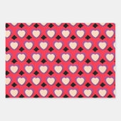 Set mit Lila Streifenpapierblättern aus dem Herzen Geschenkpapier Set (Vorderseite 3)