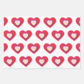 Set mit Lila Streifenpapierblättern aus dem Herzen Geschenkpapier Set (Vorderseite 2)