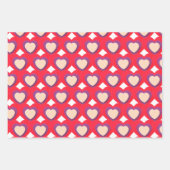 Set mit Lila Streifenpapierblättern aus dem Herzen Geschenkpapier Set (Vorderseite)