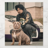 Set mit Moose Wala Foto. Weinetikett (Einzelnes Label)