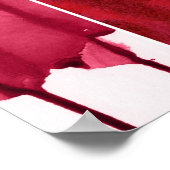 Set mit rotem Aquarell abstrakt bemalt Poster (Ecke)