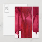 Set mit rotem Aquarell abstrakt bemalt Postkarte (Vorne/Hinten)