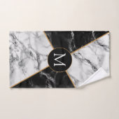 Set mit Schwarz-weißem Buchstabenmuster aus Marmo (Handtuch)