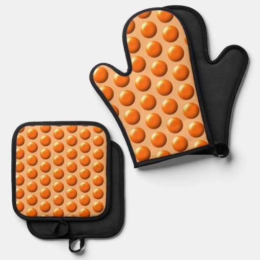 Set mit Töpfchen - Orangefarbene Punkte (Vorderseite/Rückseite)