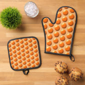 Set mit Töpfchen - Orangefarbene Punkte (Oben Unten)