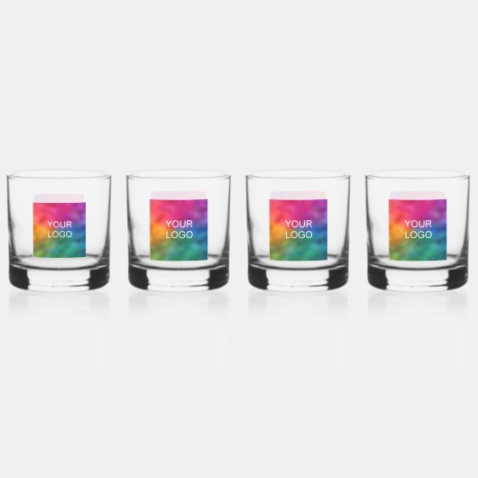 Set mit vier kundenspezifischen Minimal-Template-F Whiskyglas (Vorderseite)