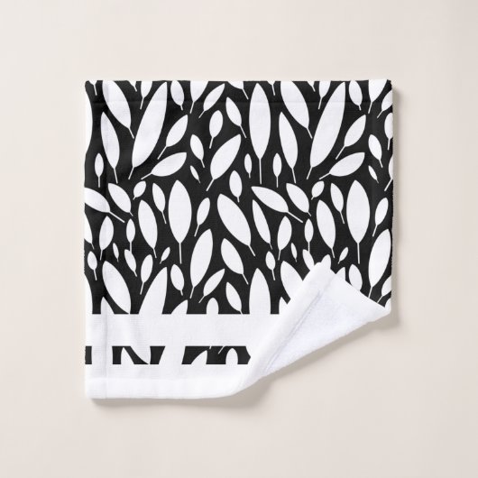 Set mit weißem und schwarzem Handtuch (Waschlappen)