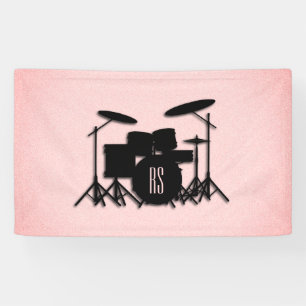 Set-Musikdesign rosa Banner