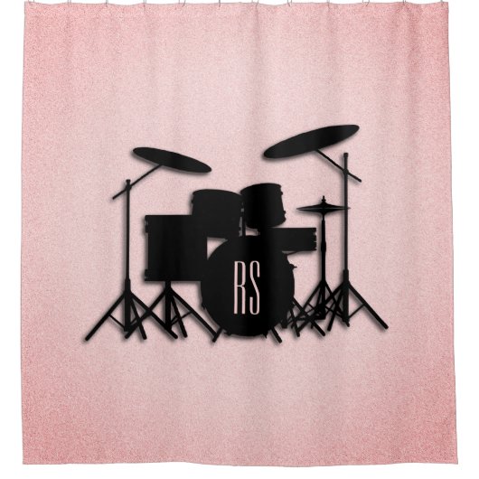 Set-Musikdesign rosa Duschvorhang (Vorderseite)