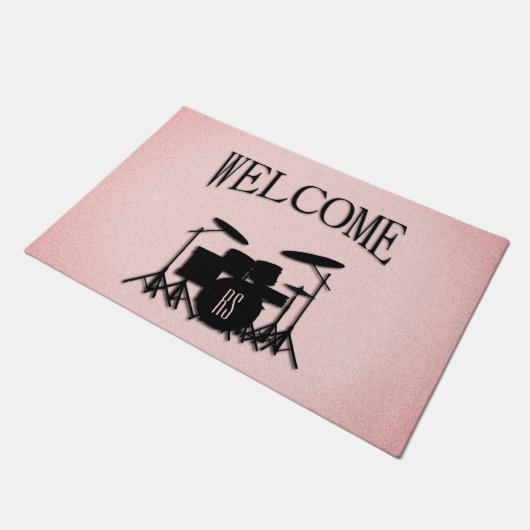 Set-Musikdesign rosa Fußmatte (Schrägansicht)