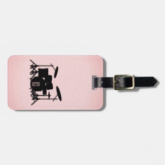 Set-Musikdesign rosa Gepäckanhänger (Vorderseite horizontal)