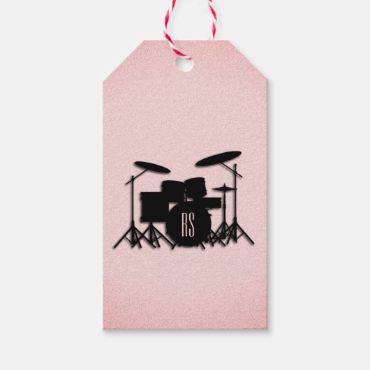 Set-Musikdesign rosa Geschenkanhänger (Vorderseite)