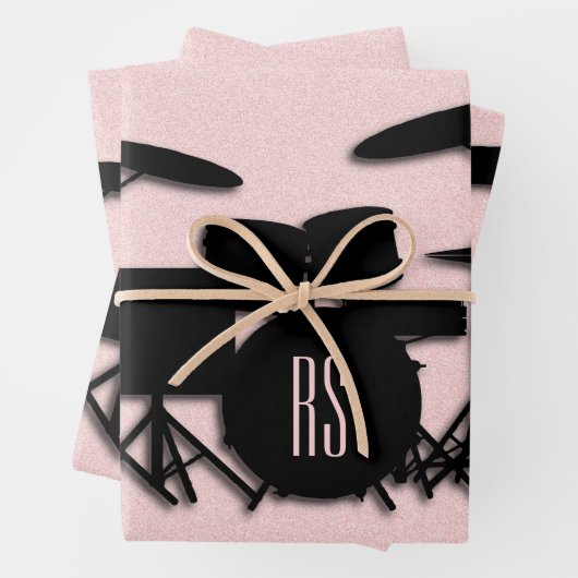 Set-Musikdesign rosa Geschenkpapier Set (Beispiel)