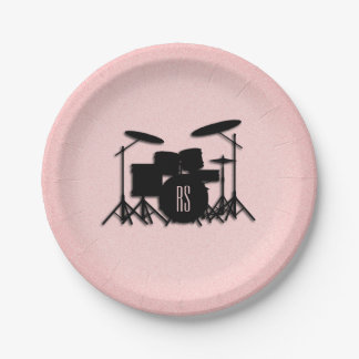 Set-Musikdesign rosa Pappteller