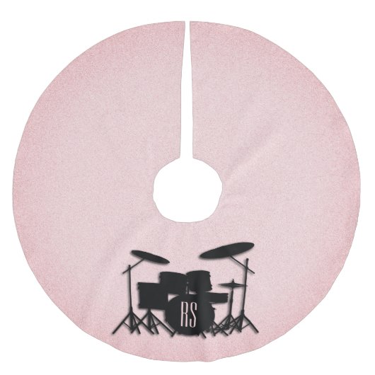 Set-Musikdesign rosa Polyester Weihnachtsbaumdecke (Vorderseite)