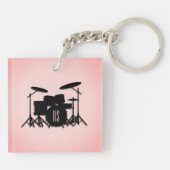 Set-Musikdesign rosa Schlüsselanhänger (Rückseite)
